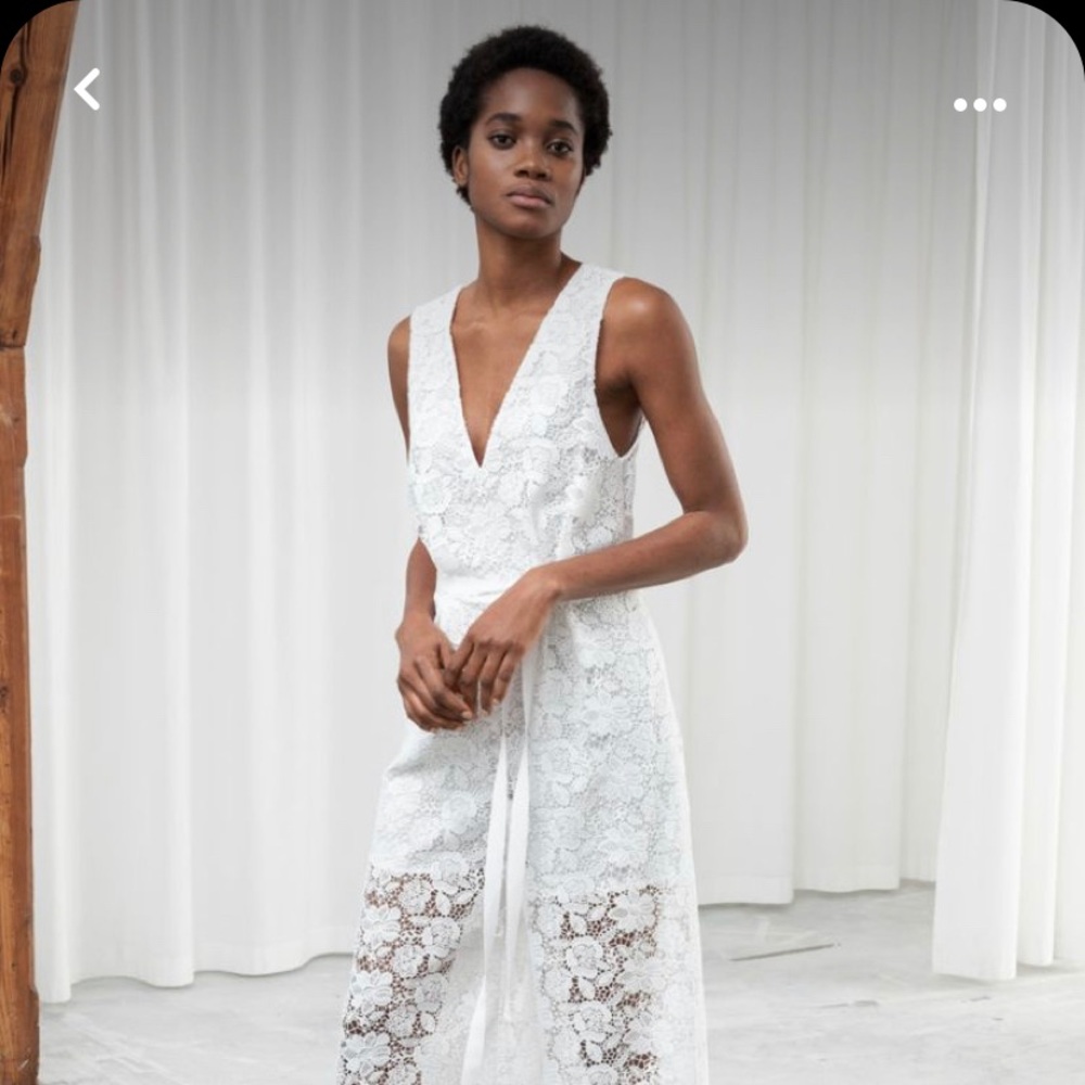 & stories lace white jumpsuit (US 12) NWT